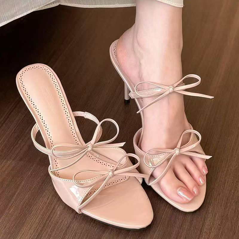 セクシーなハイヒールスリッパボウ女性の高級靴ファッションエレ - Luxury Lifestyle のレビューと価格