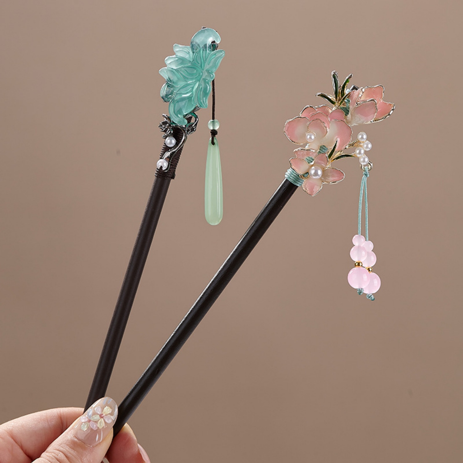 ヴィンテージフラワーヘアピン女性のためのエレガントな木製花ヘ - Luxury Lifestyle のレビューと価格