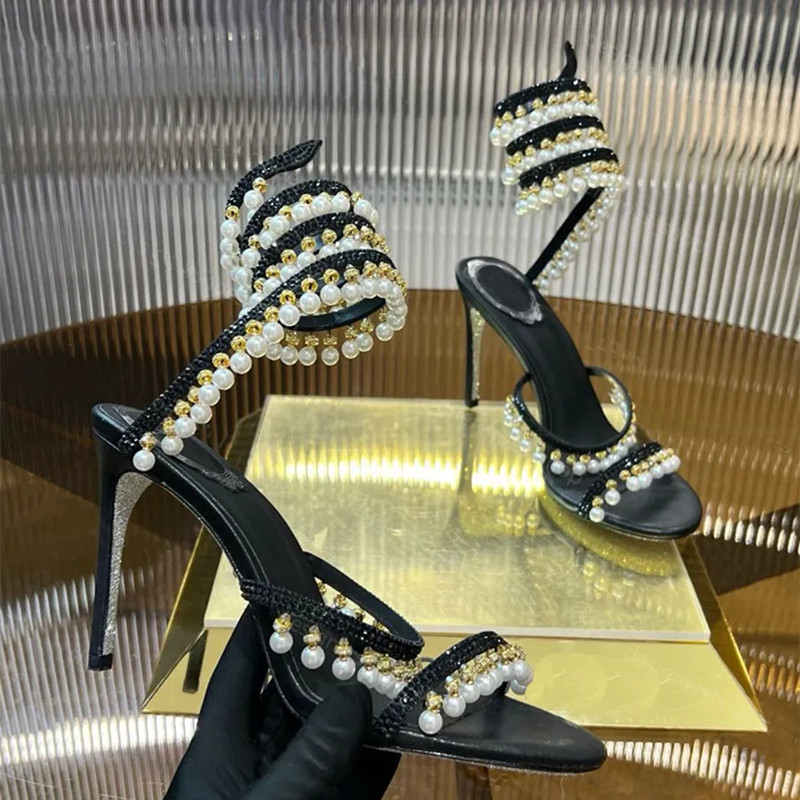高級ラインストーンパールタッセル付きレディースグラディエータ - Luxury Lifestyle のレビューと価格